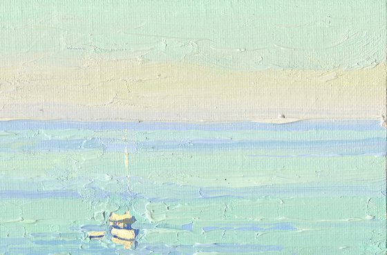 Sunset. The sea is calm. Bali. Crete. Greece