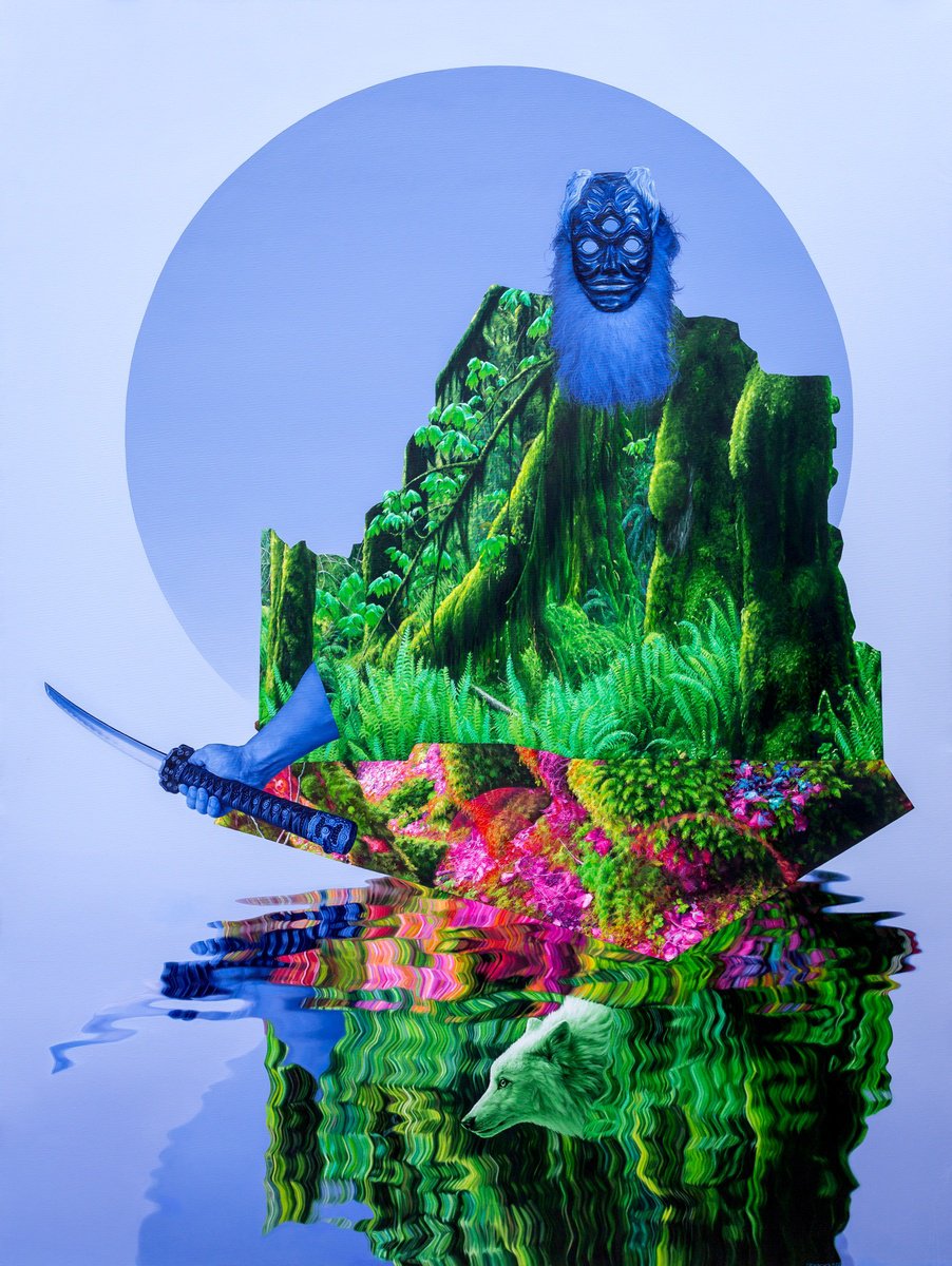 Surrealistic Landscape Oil Painting By Edel Alonso Bello, 59 X 79, Island, Original Artwork