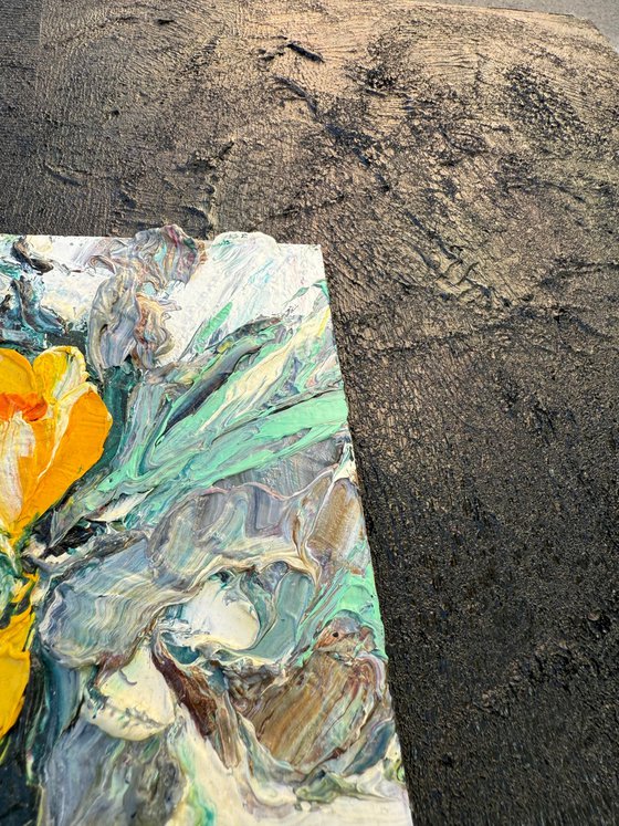 Light sprouting from darkness. Diptych