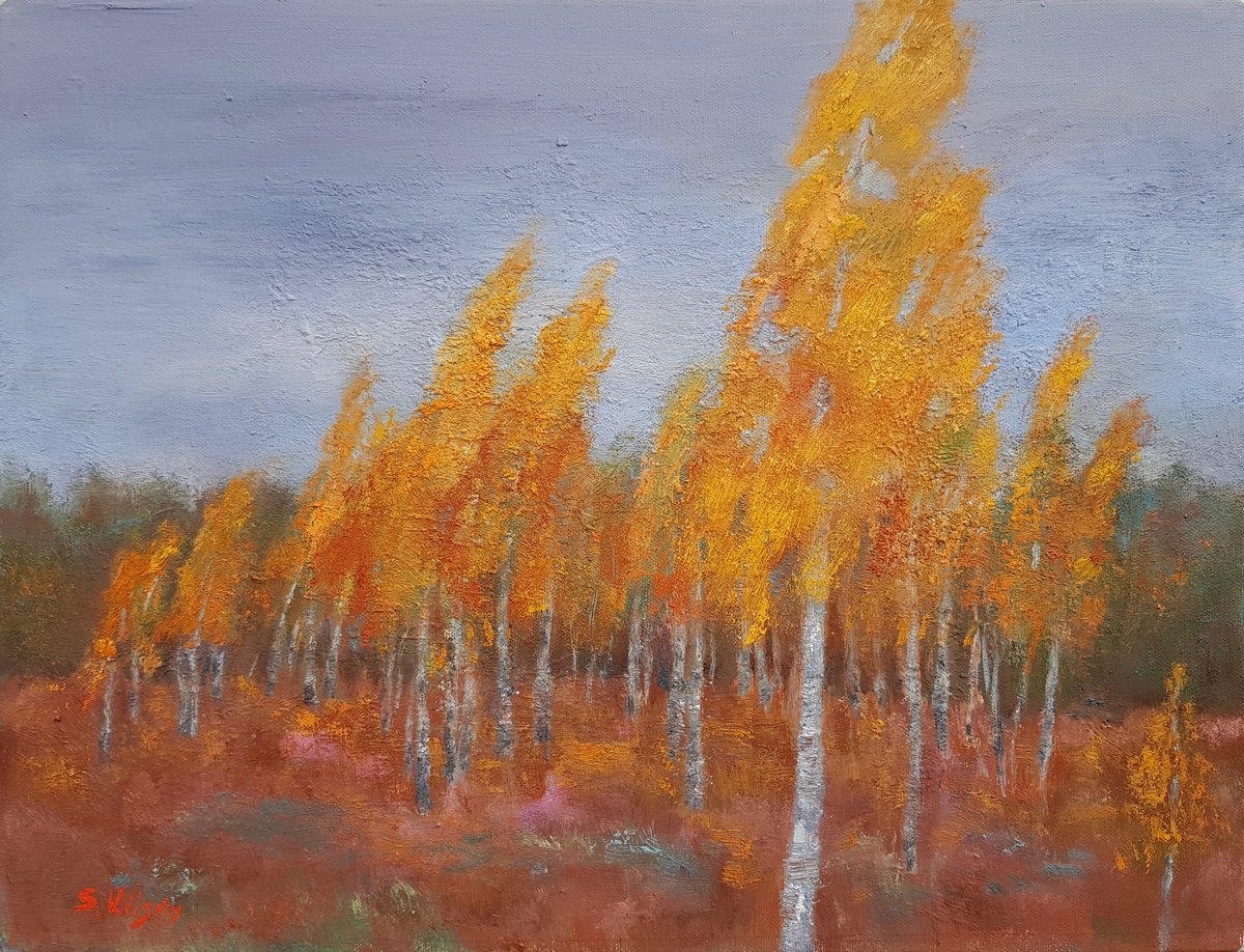 Impressionistic Landscape Oil Painting By Svetlana Grishkovec-Kiisky, 17 X 13", Windy, Original Artwork