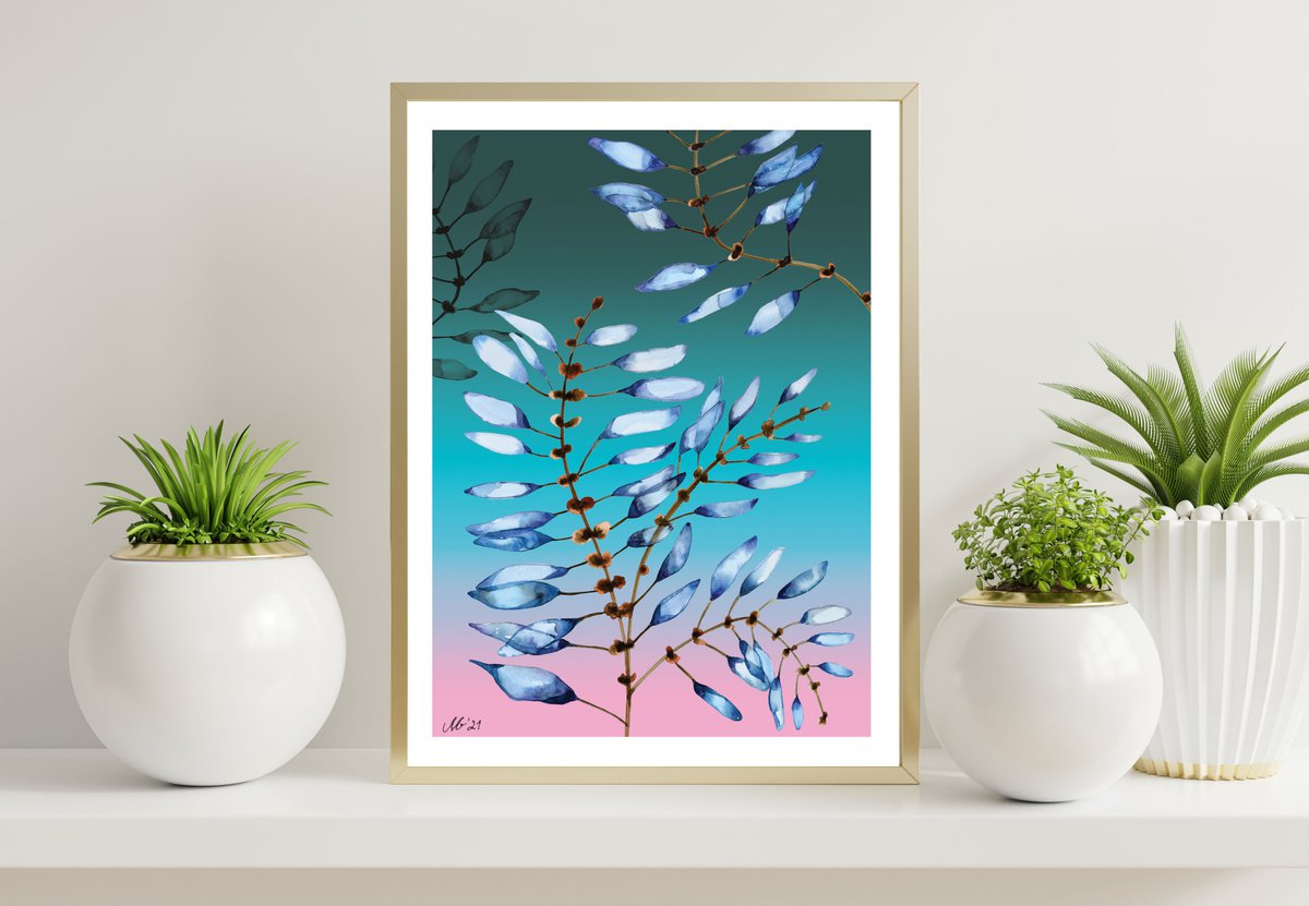 Flora 1 - Botanical Digital Art, Limited Edition by Milena Gaytandzhieva