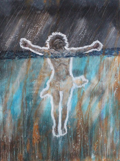 Crucifixion in water by Mark Barrable