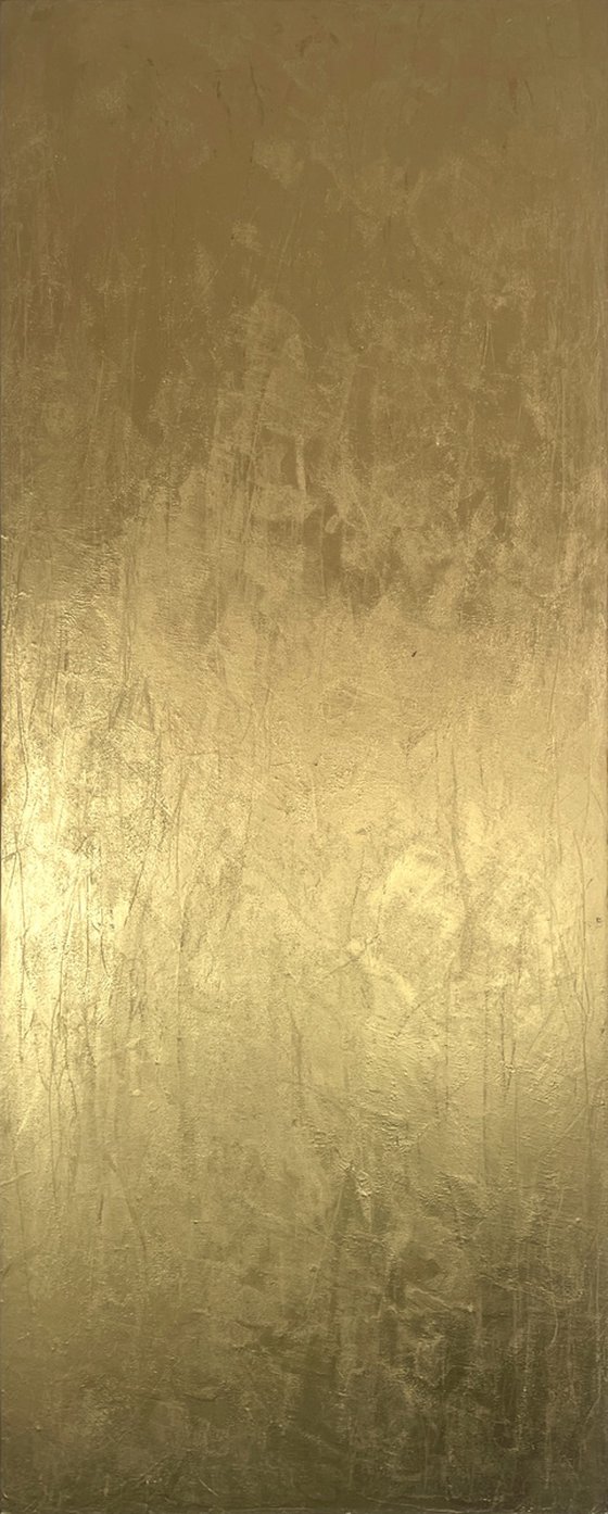 Eternal Wisdom Two - 61 x 152 cm - metallic gold paint on canvas