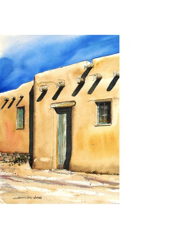 Adobe In The Sun - Original Watercolor Painting