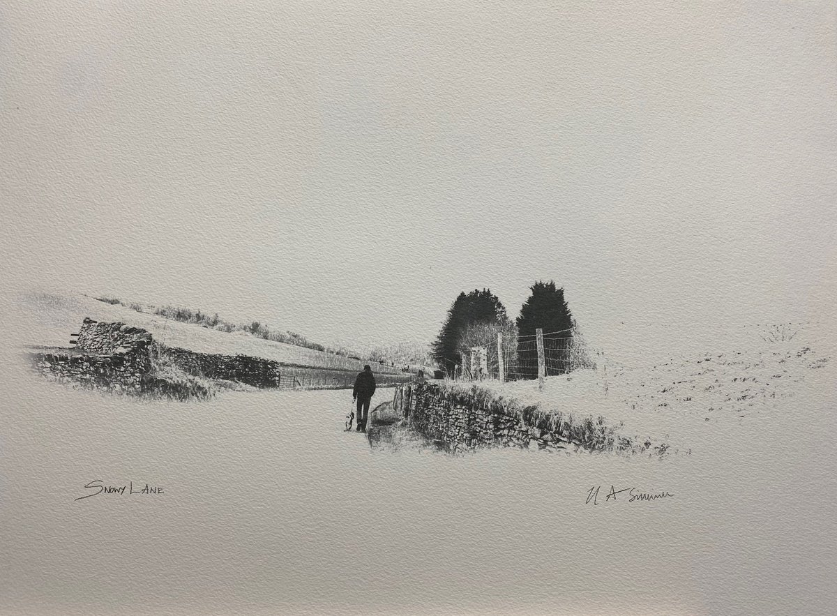 Impressionistic Photograph , Snowy Lane By Helen Sinfield, 23 X 17, Artwork For Sale On Artfinder