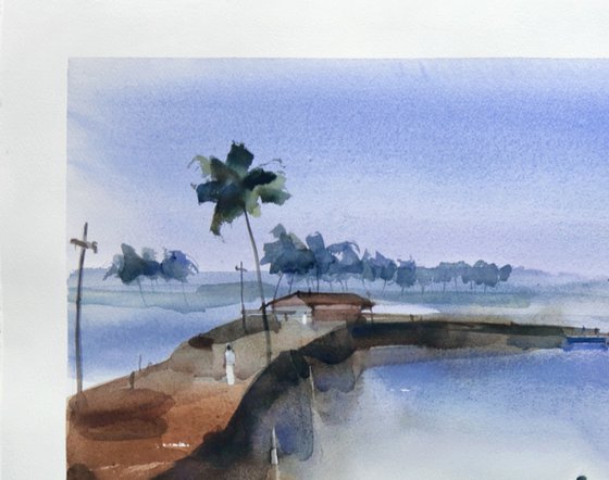 Deep down into backwaters blue