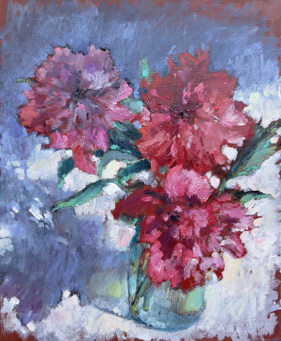 Pink peonies flowers