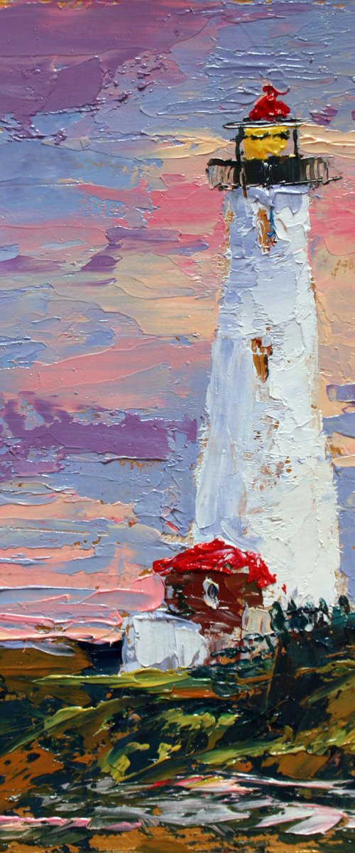 LIGHTHOUSE IV... 5X8" /  ORIGINAL PAINTING by Salana Art