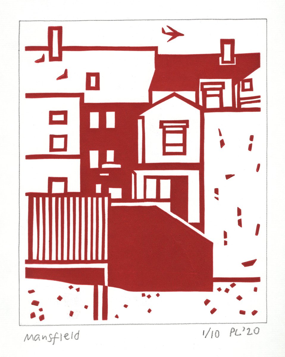 Graphic Print , Mansfield By Peter Long, 10 X 13, Artwork For Sale On Artfinder
