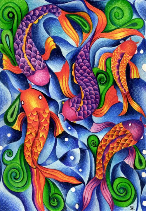 Japanese Abstract Fish by Tiffany Budd