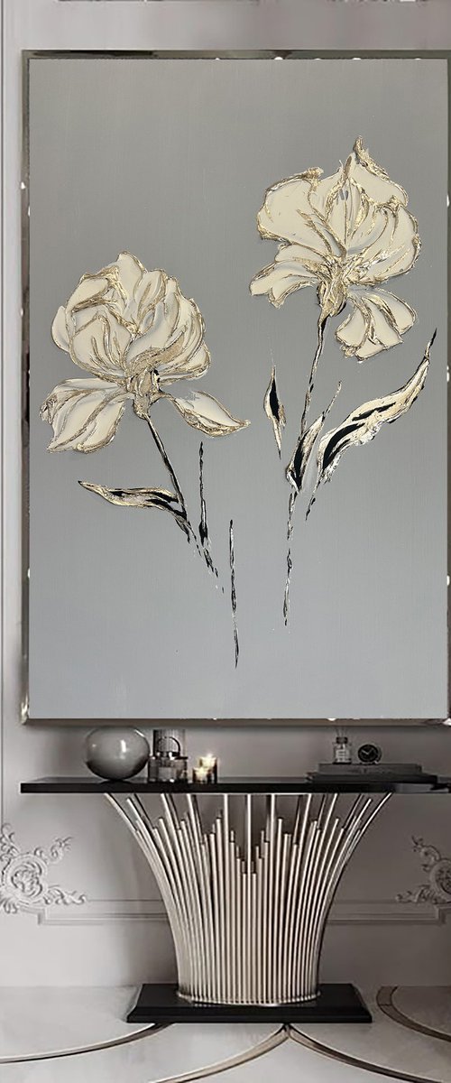 Elegant Voluminous Irises by Marina Skromova