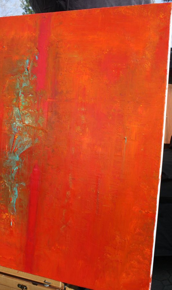 Red Orange Abstract Panel