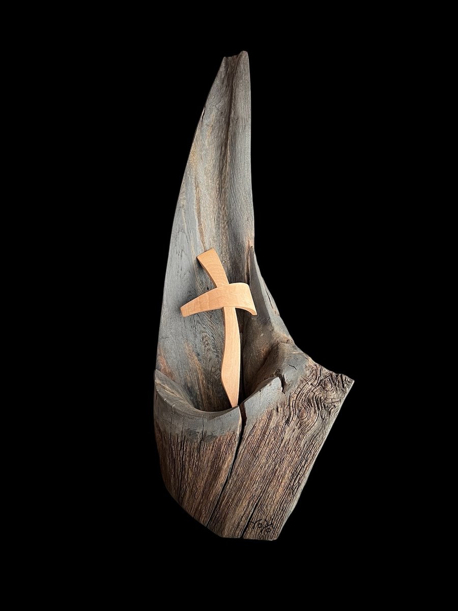 Organic Abstract Wood Sculpture By Roland Kopfer, 13 X 30", Abstract Sculpture 1109, Original Artwork