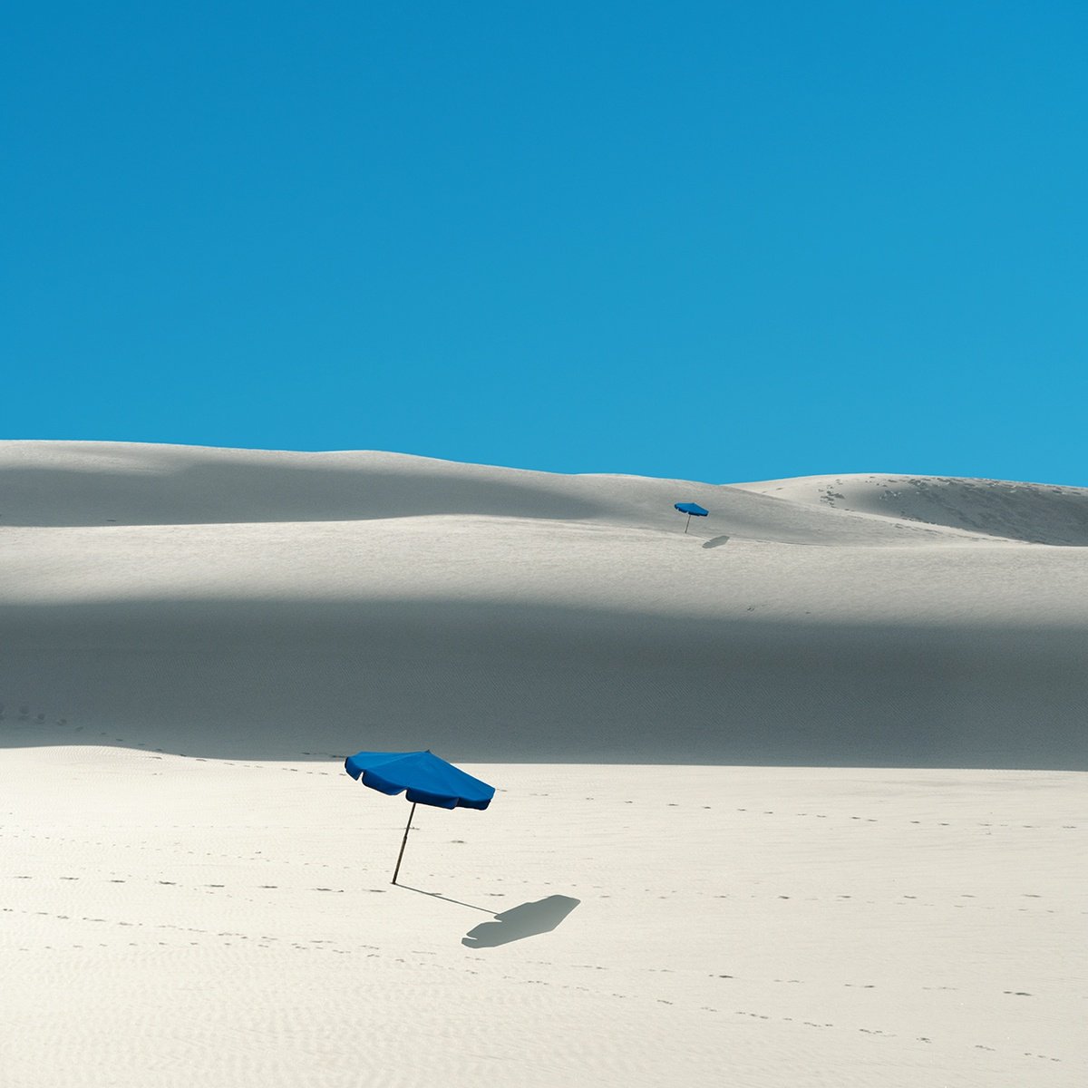 Abstract Landscape Photograph By Jacek Falmur, 20 X 20, Blue Umbrella, Original Artwork