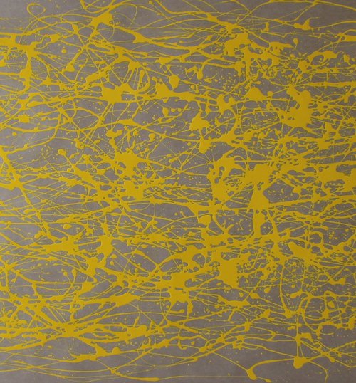 Yellow Energy- Style Jackson Pollock by Juan Jose Garay