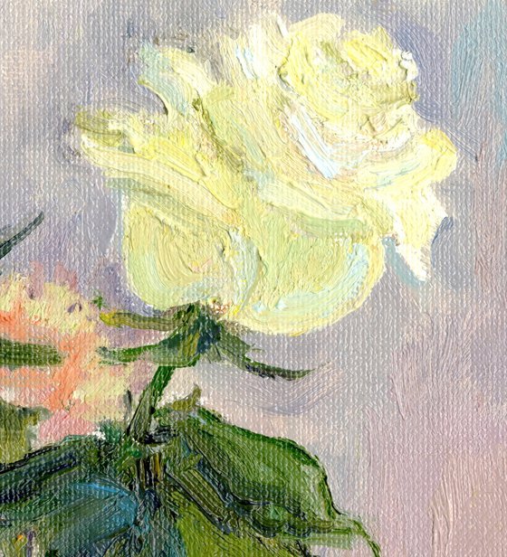 Three flowers in the studio