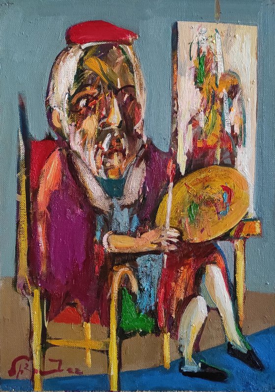 The artist (29x41cm, oil/cardboard)