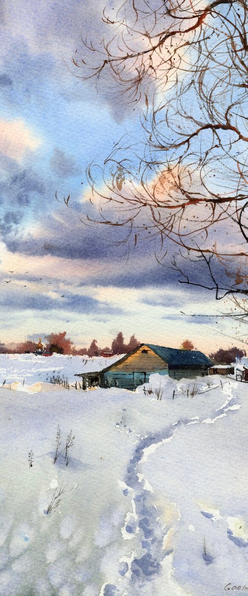 Snowy path by Eugenia Gorbacheva
