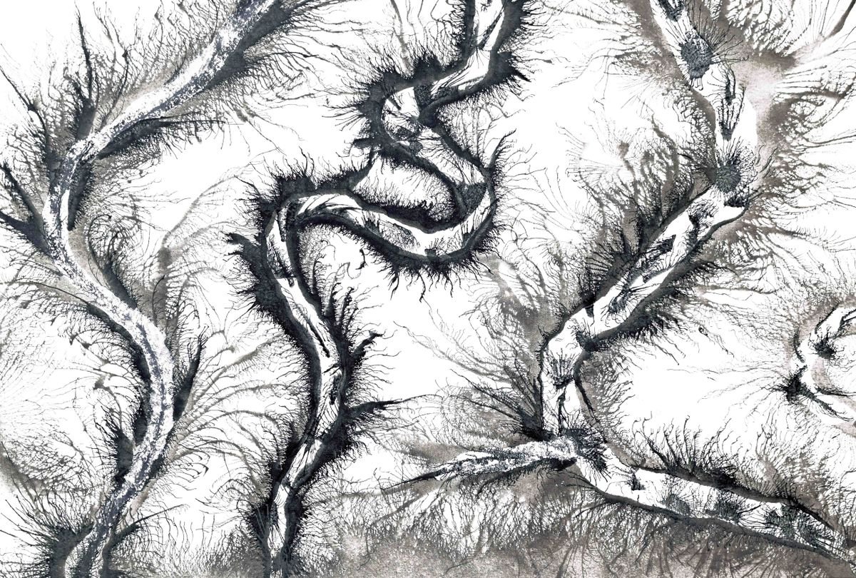 Abstract Acrylic Painting By Sumit Mehndiratta, 60 X 40", Exploflora Series No. 31, Original Artwork