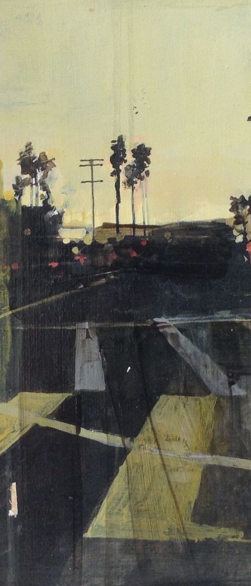 An intersection in Ocean Park, Los Angeles at sunset. by Julian Sutherland-Beatson