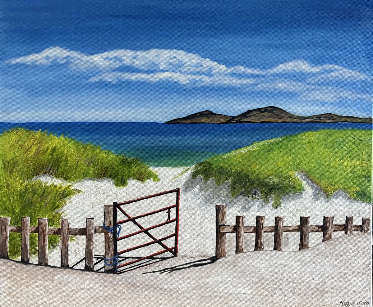 The Old Red Gate By Maggie Jukes, 24 X 20, Artwork For Sale On Artfinder