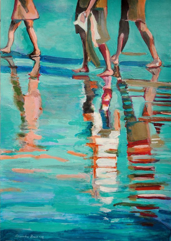 On the beach / 59.5 x 42 cm