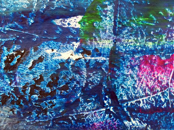 "Scraping By" - FREE USA SHIPPING + Special Price - Original PMS Abstract Acrylic Painting On Canvas - 36" x 24"