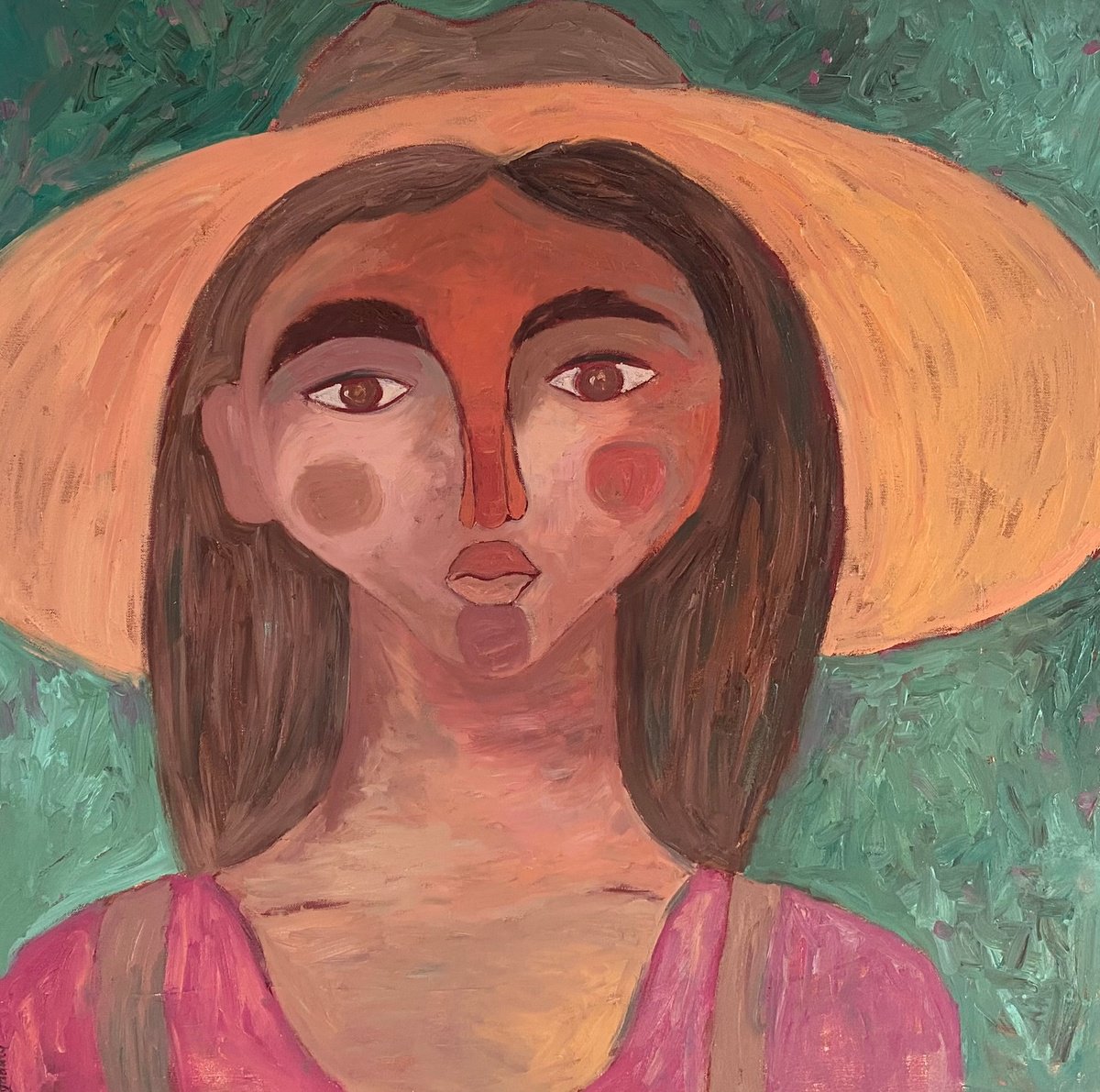 Surrealistic Portrait Oil Painting By Dasha Pogodina, 31 X 31, Maria, Original Artwork