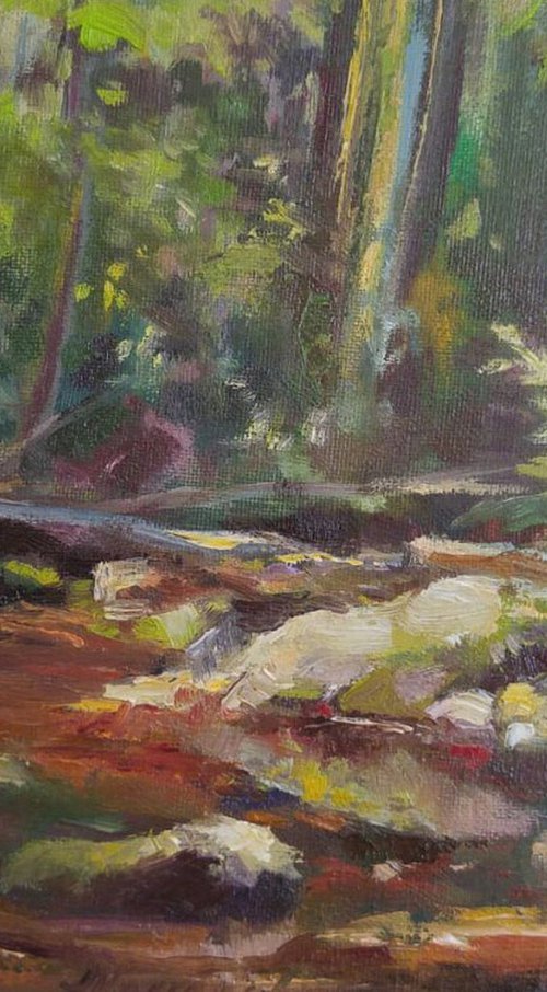 Mill Pond stream, plein air by Alexander Koltakov
