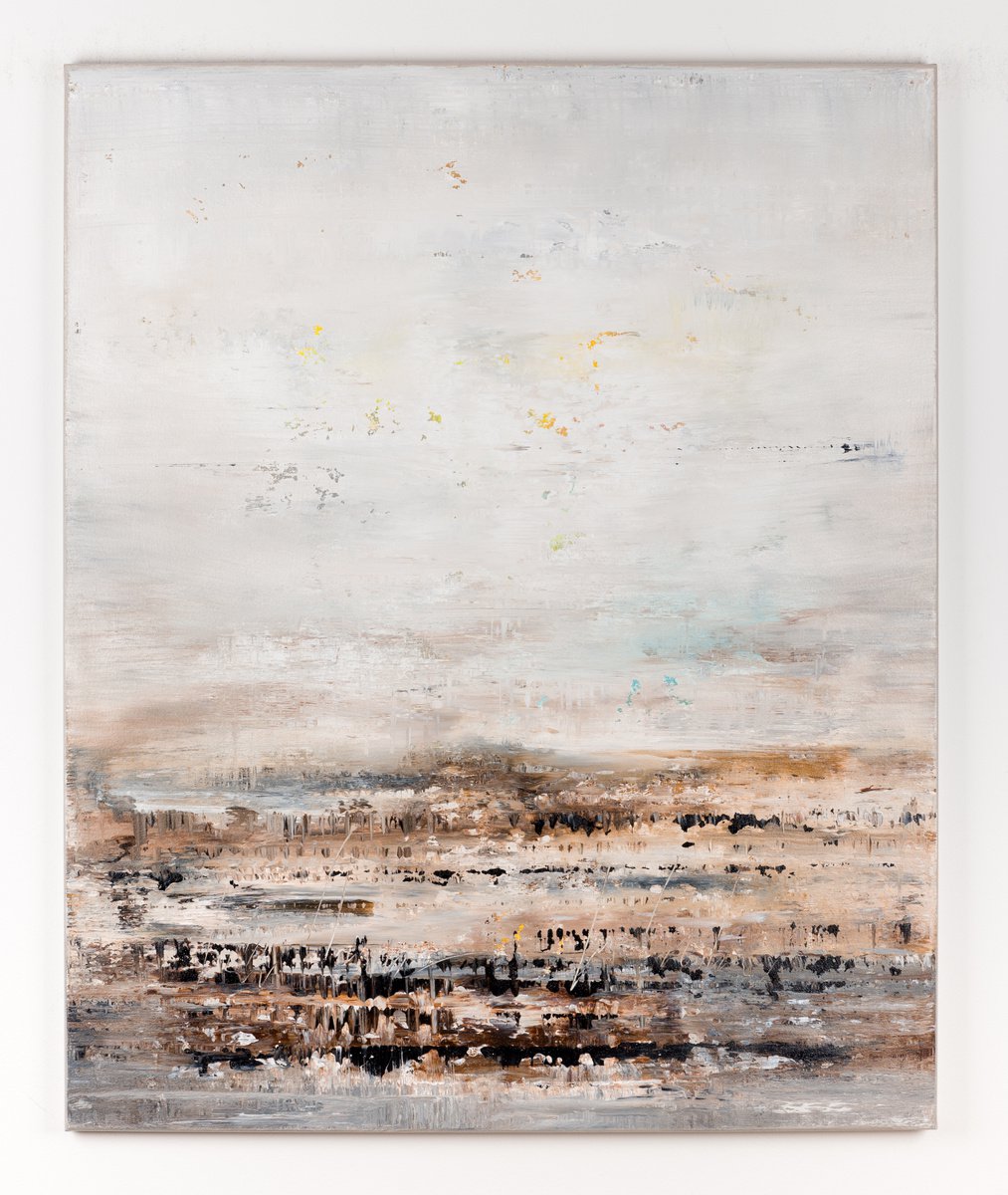 Abstract Acrylic Painting By Radek Smach, 35 X 43", Brown Dk799, Original Artwork