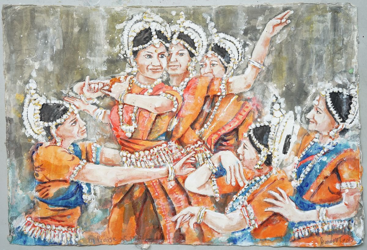 Impressionistic Portrait Acrylic Painting By Gordon T., 31 X 21, In Praise Of Dance, Original Artwork