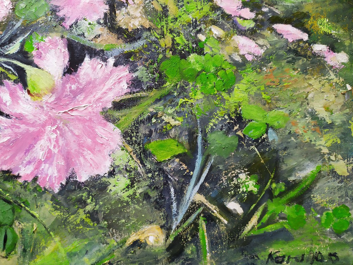 Impressionistic Botanical Oil Painting By Maria Karalyos, 20 X 16", Carnations In Bloom, Original Artwork