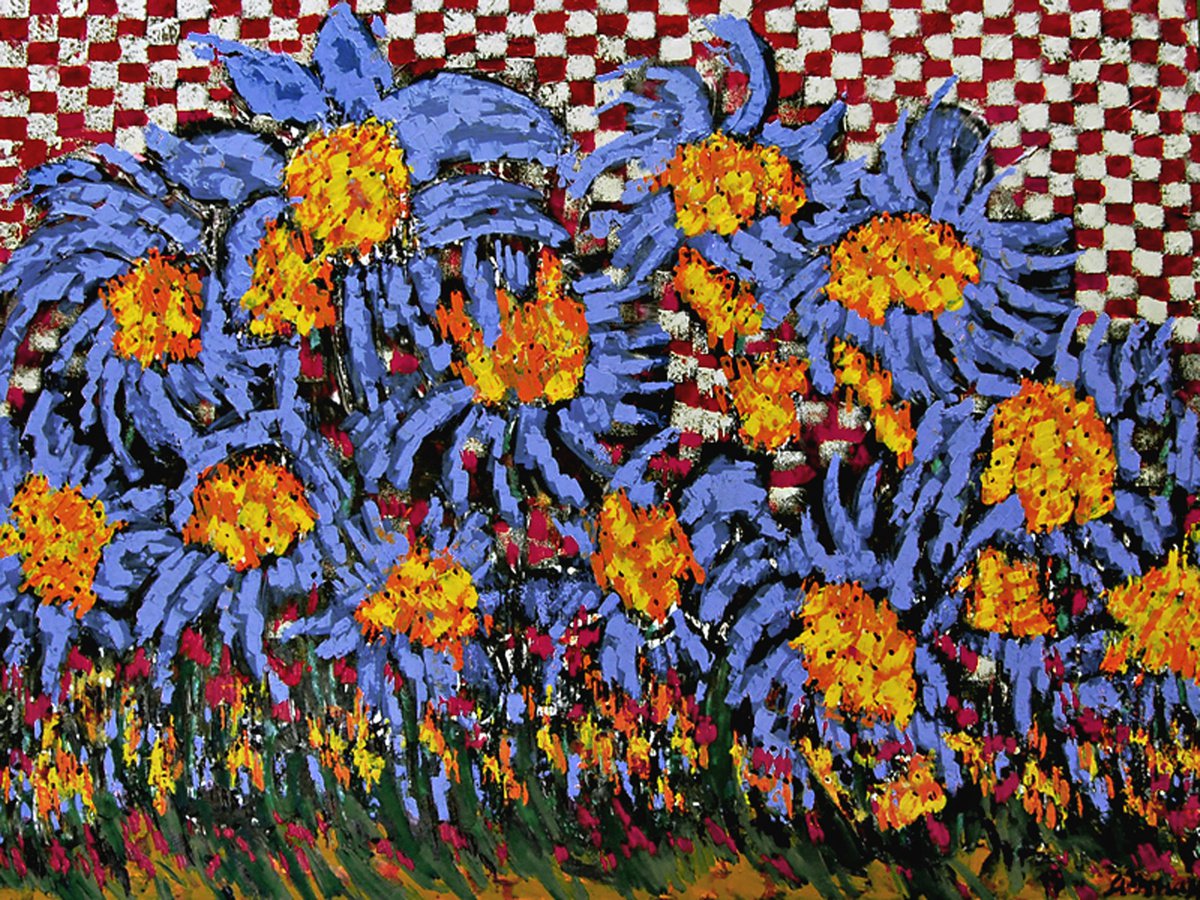 Expressive Botanical Oil Painting By Ann Parks Mccray, 40 X 30, Every Day, A Picnic, Original Artwork