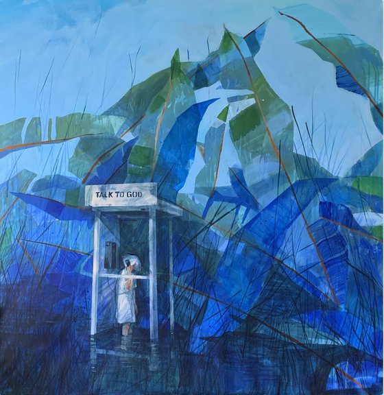 Talk to God, Spiritual Art, Acrylic 110x120cm