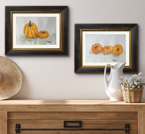 2 paintings Pumpkins