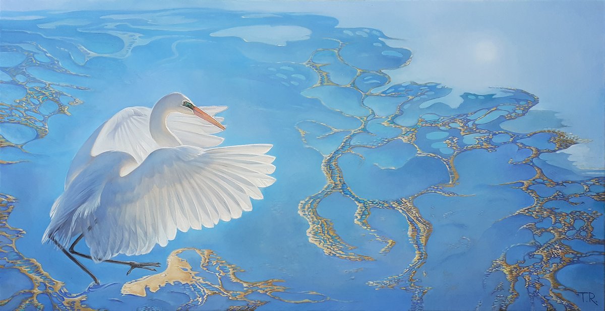 A GREAT WHITE HERON by Tatiana Rezvaya