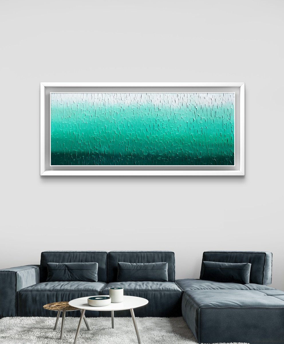 Tranquil - Green Gradient By Soos Tiberiu, 59 X 24, Artwork For Sale On Artfinder