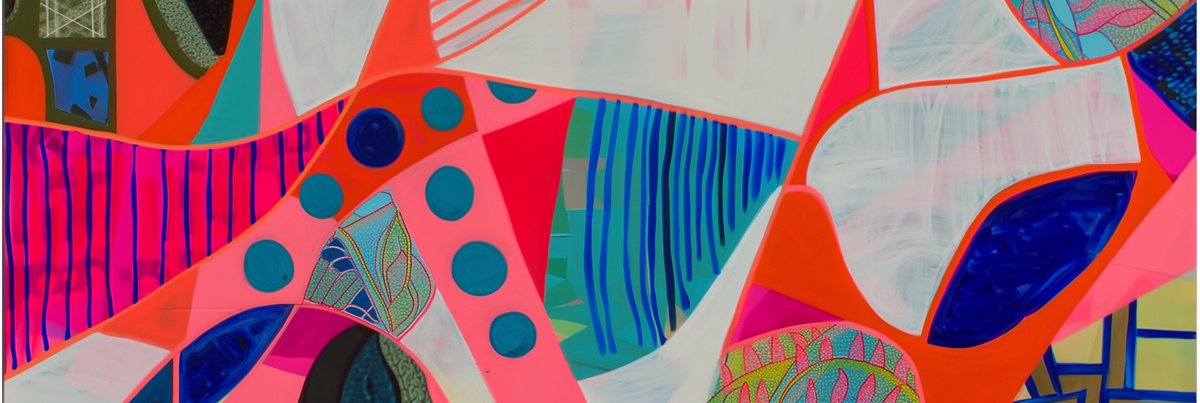 Abstract Acrylic Painting By V+V Kniazievi, 118 X 39", Fragments Of Pink Joy #5, Original Artwork