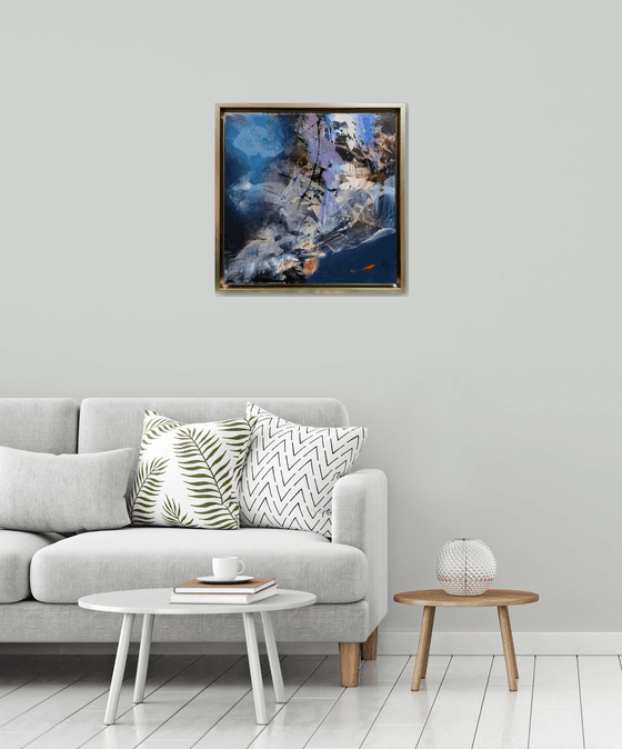 Framed restless space beautiful fascinating mindscape abstract landscape by O Kloska