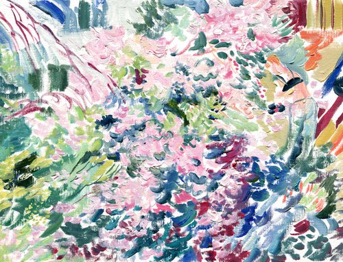 Cherry blossom. Oil on paper by Daria Galinski