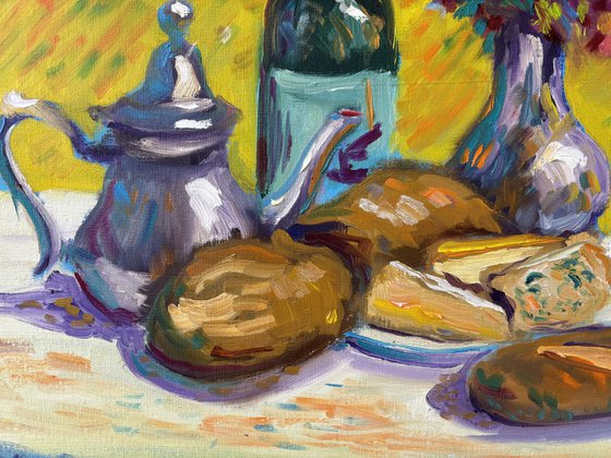 French Feast: Wine, Cheese, and Flowers