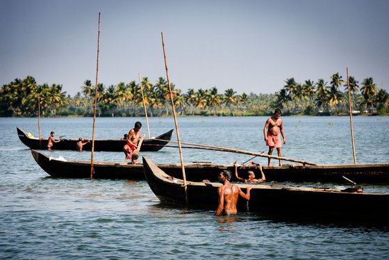 Mussels Pickers, Kerala Backwaters