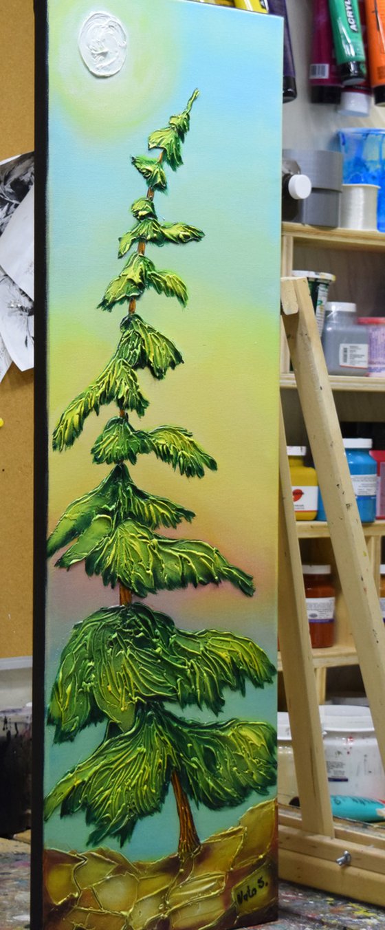 "Alone...."  Pine Tree Painting