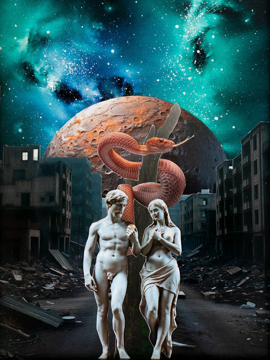 Abstract Collage By Lysergic, 7 X 9", Eden, Original Artwork