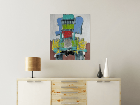 Still Life with a chair - 1,  80x70, canvas mixed media,
