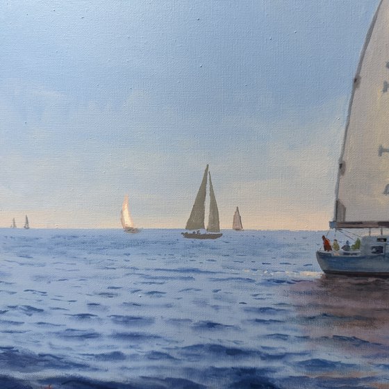 Seascape with Sailboats 55