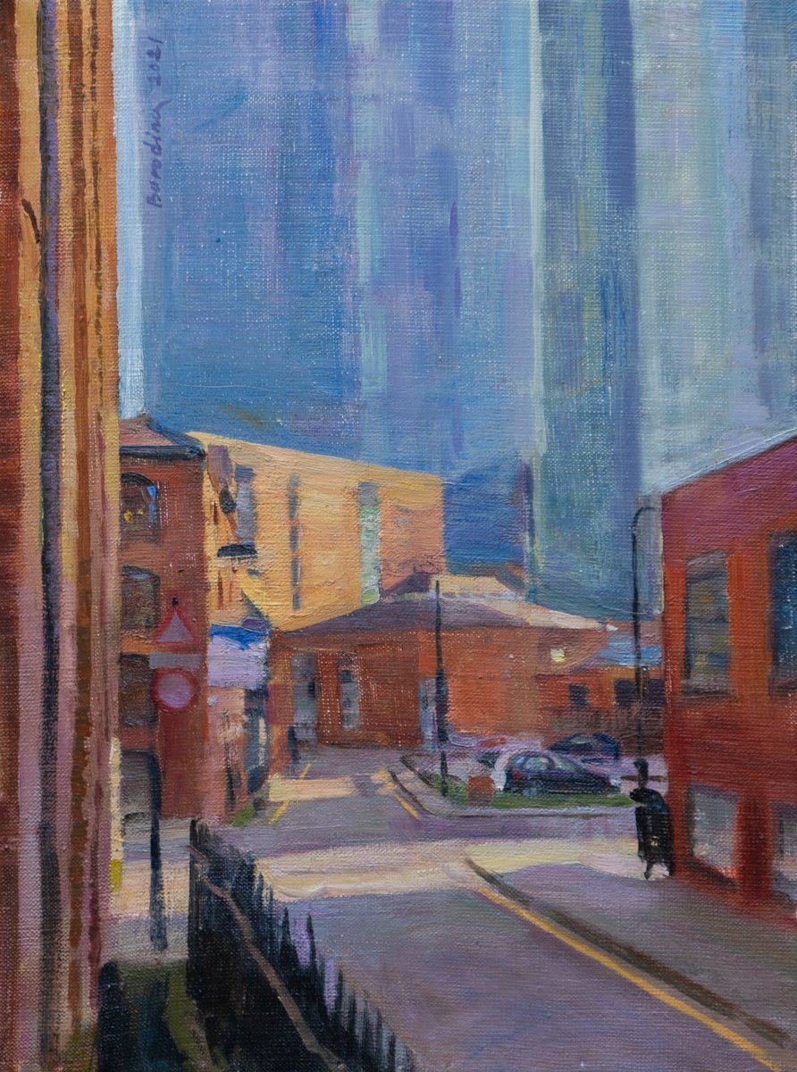 Impressionistic Cityscapes Oil Painting By Anastasia Borodina, 12 X 16, City Centre - Urban Landscape Painting, Artfinder