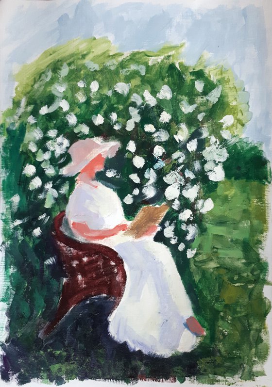 In Garden... Sketch /  ORIGINAL OIL PAINTING