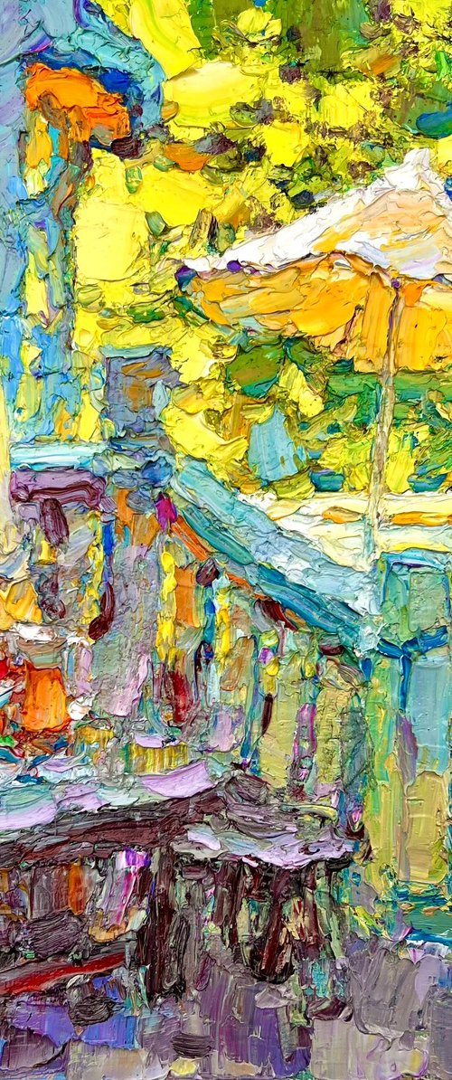 Sunlit Lunch on the Terrace by Dong Lin Zhang