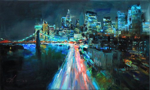 Evening lights of New York by Sergei Chernyakovsky